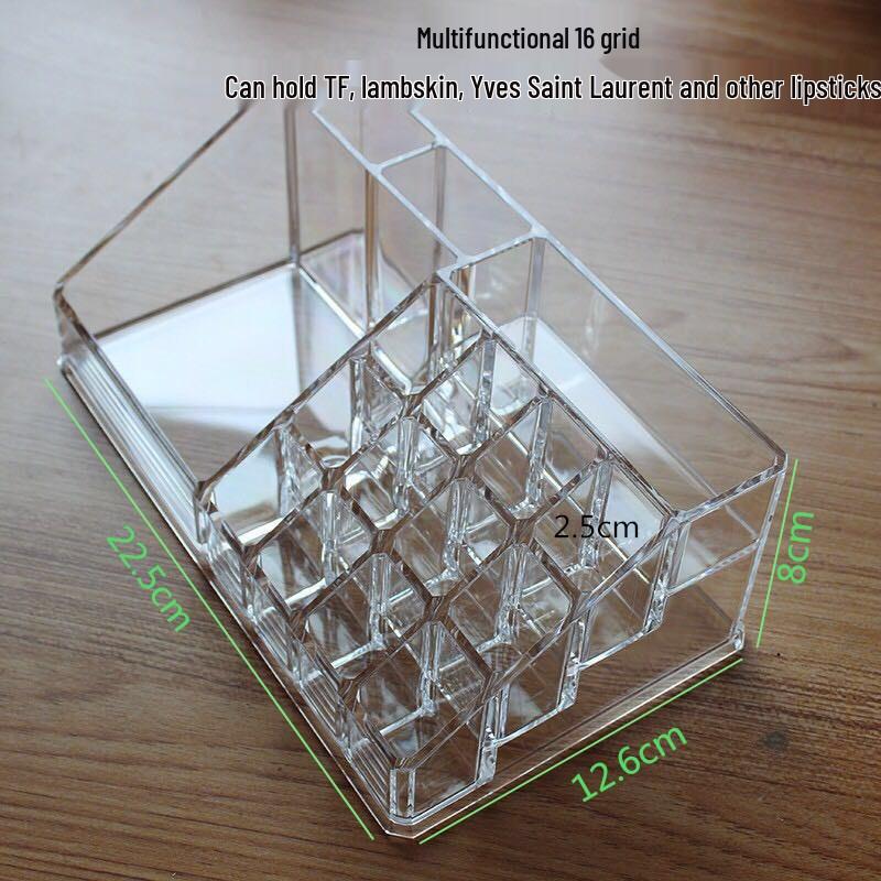 Large Transparent Jewelry Storage Box with Multi-Compartment Display for Necklaces, Earrings, Lipsticks, and Studs