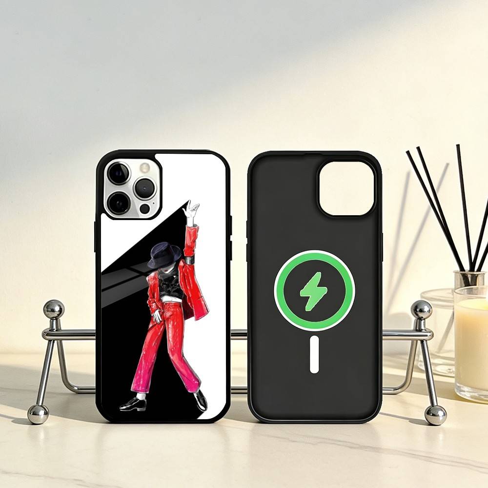 Cute Cartoon M-Michael J-Jackson Phone Case For iPhone17,16,15,14,13,12,11 Plus,Pro Max Magnetic For Magsafe Wireless Charging