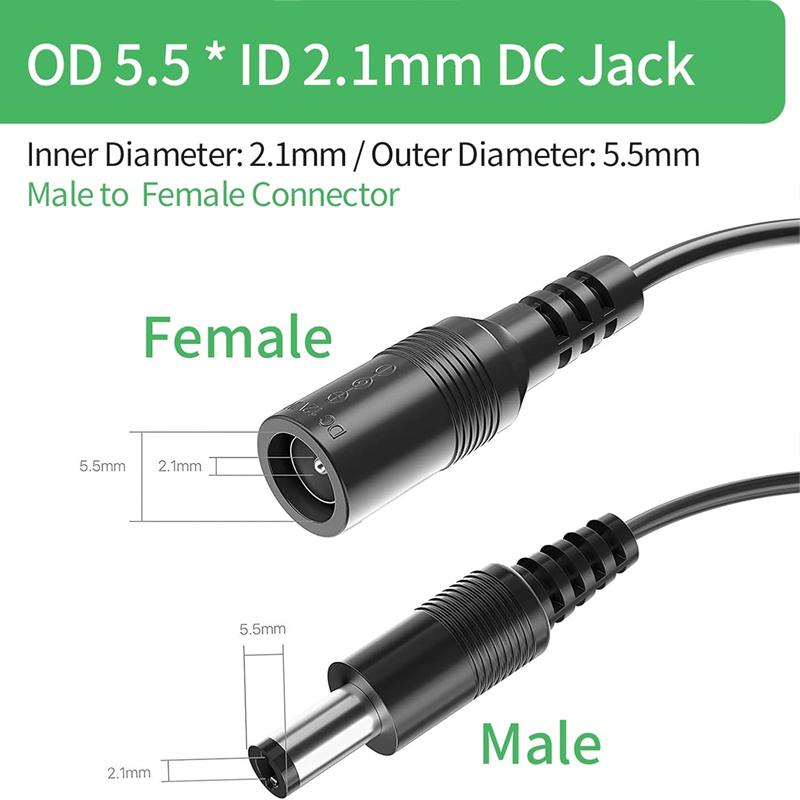 Xiaomi 1-3Pcs 1 To 2/8Way 5.5*2.1mm Output DC Power Splitter Cable 5V 12V Power Adapter Connector Cord For CCTV Camera LED Strip Lights