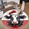 1PC Cow Christmas Office Round Area Rug, Under Office Chairs Bedroom Living Room Home Decor,Carpet for Office, -1110293