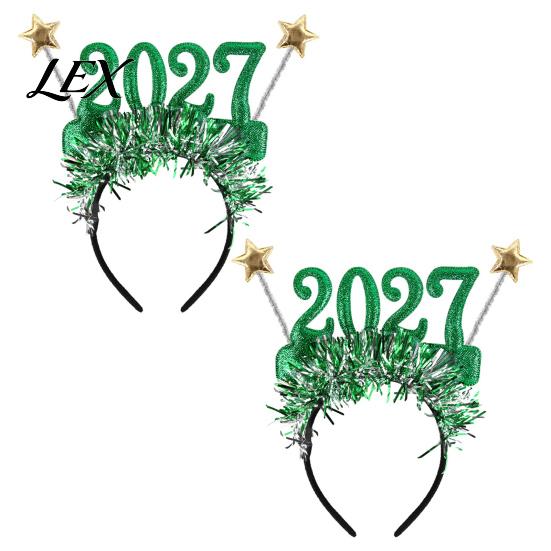 Celebration Eyewear for Events 2 Pcs 2027 New Year Eyeglasses, Plastic Glitter Number Glass Frame, Colorful Festive Glasses Parties Shiny Unisex
