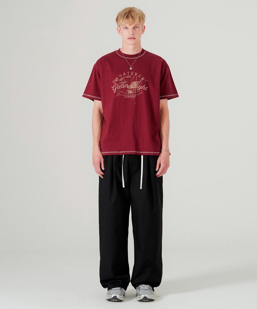WV PROJECT Gabardine Cotton Elastic Waist Pants Black Mjlp7786