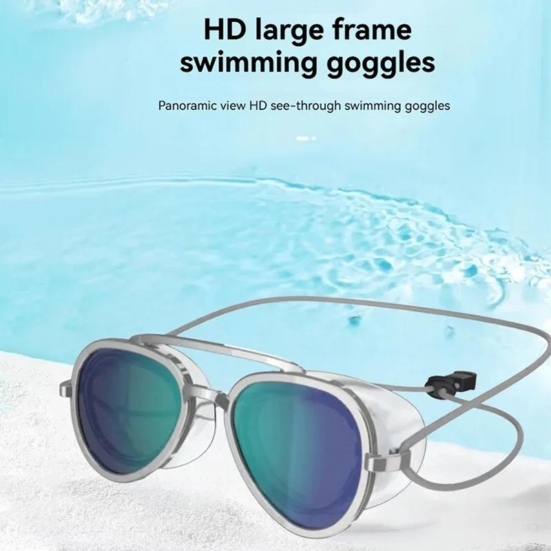 Vollsicht Anti-Beschlag Schwimmbrille Professionelle Vollwinkel Anti Für Erwachsene Anti-Beschlag UV-Schutz Schwimmbrille mit Verstellbarem Band HD Schwimmbrille