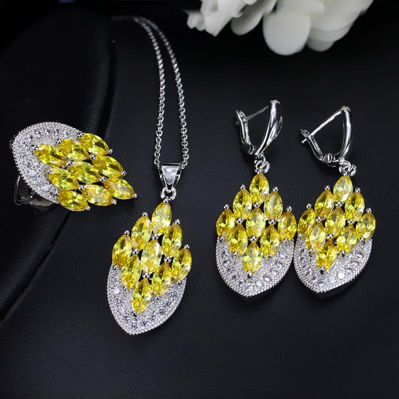 2026 Europäischer und Amerikanischer Stil Zirkon Exquisites Set, Braut Hochzeitszubehör, Damenschmuck Zubehör