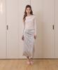 ADAUL Satin Long H Line Skirt - Ash