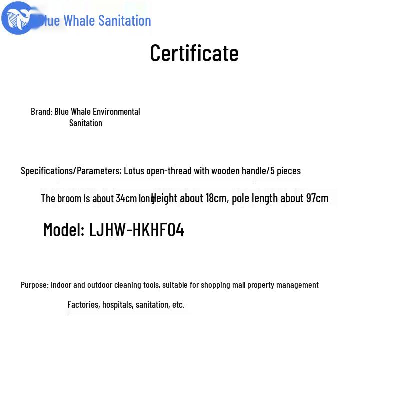 Blue Whale Sanitation Water Sweeping Broom