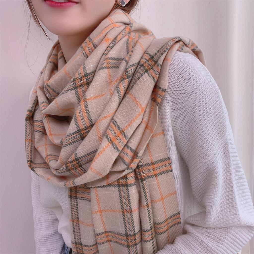 New autumn and winter long scarf women's winter Korean and Japanese version student Christmas imitation cashmere college versatile plaid shawl
