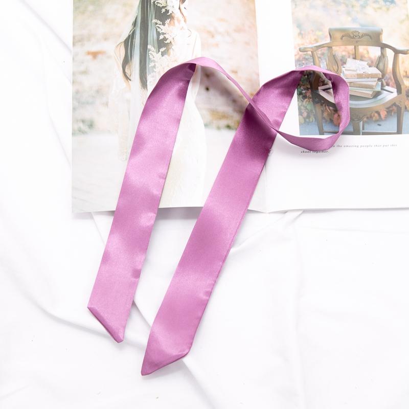 Neuer langer Taschenschal Damen Haarband Damen Accessoires Einfarbige schmale Schals Stirnband Satinband Krawatte Dekorative Taschenschals