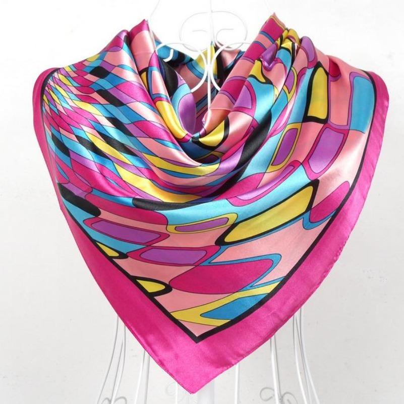 Black Gold Silk Scarves Bufandas Female Scarfs Shawl Fashion Elegant Satin Square Scarves Fall Winter Brand Silk Scarf Hijab