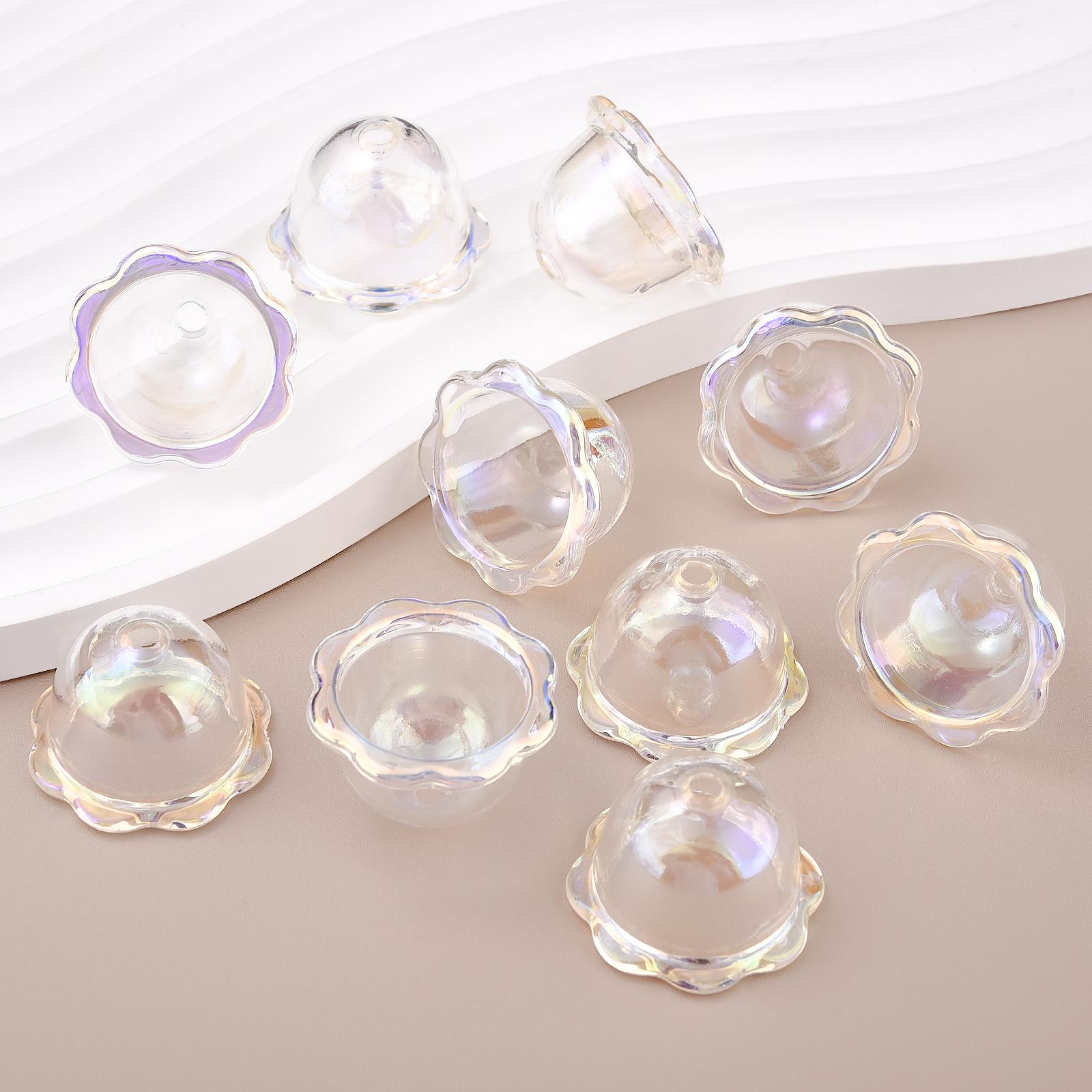 

10pcs Multi-Petal Flower Acrylic Bead Caps Charms For DIY Colorful Wind Bell Beads Pendant Earring Jewelry Making Accessories
