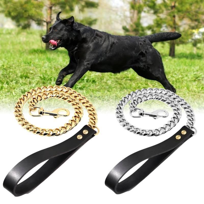 Pet Collar Training Metal Dog Chain Collar Leash  Traction Rope Stainless Belt