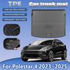 TPE Car Trunk Mat For Polestar 4 Accessories 2023 2024 2025 Auto Anti-dirty Waterproof Rubber Liner Pad Cargo Cover Carpet Tools