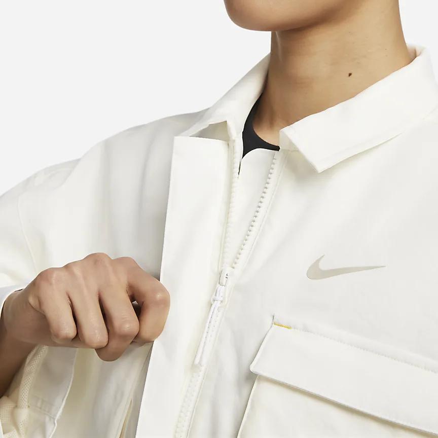 New Nike Cropped Coats Women's White FN4910-133