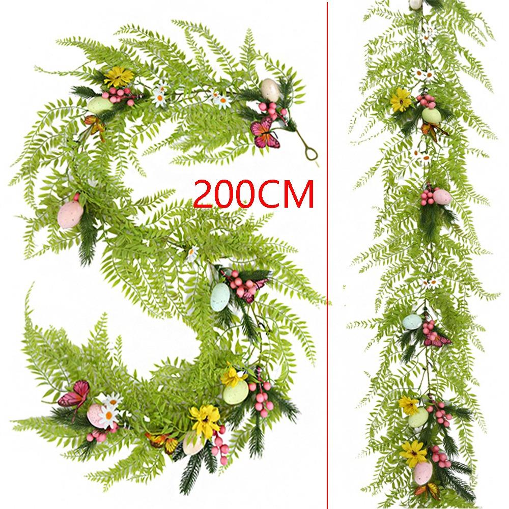 Easter Decor Easter Garland Berries Eggs Artificial Egg Hanging Garlands Vine Arch Decoration Spring Floral Garland
