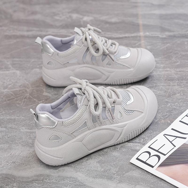 

2025 Summer Women Casual Sandals Korean Designer Surface Hollow Breathable Woman Flat Shoes Outdoor Lace-up Sneakers Zapatos2025 35 серый