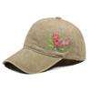 Retro Floral Embroidery Baseball Cap Washed Cotton Adjustable Peaked Cap Casquette For Man Women