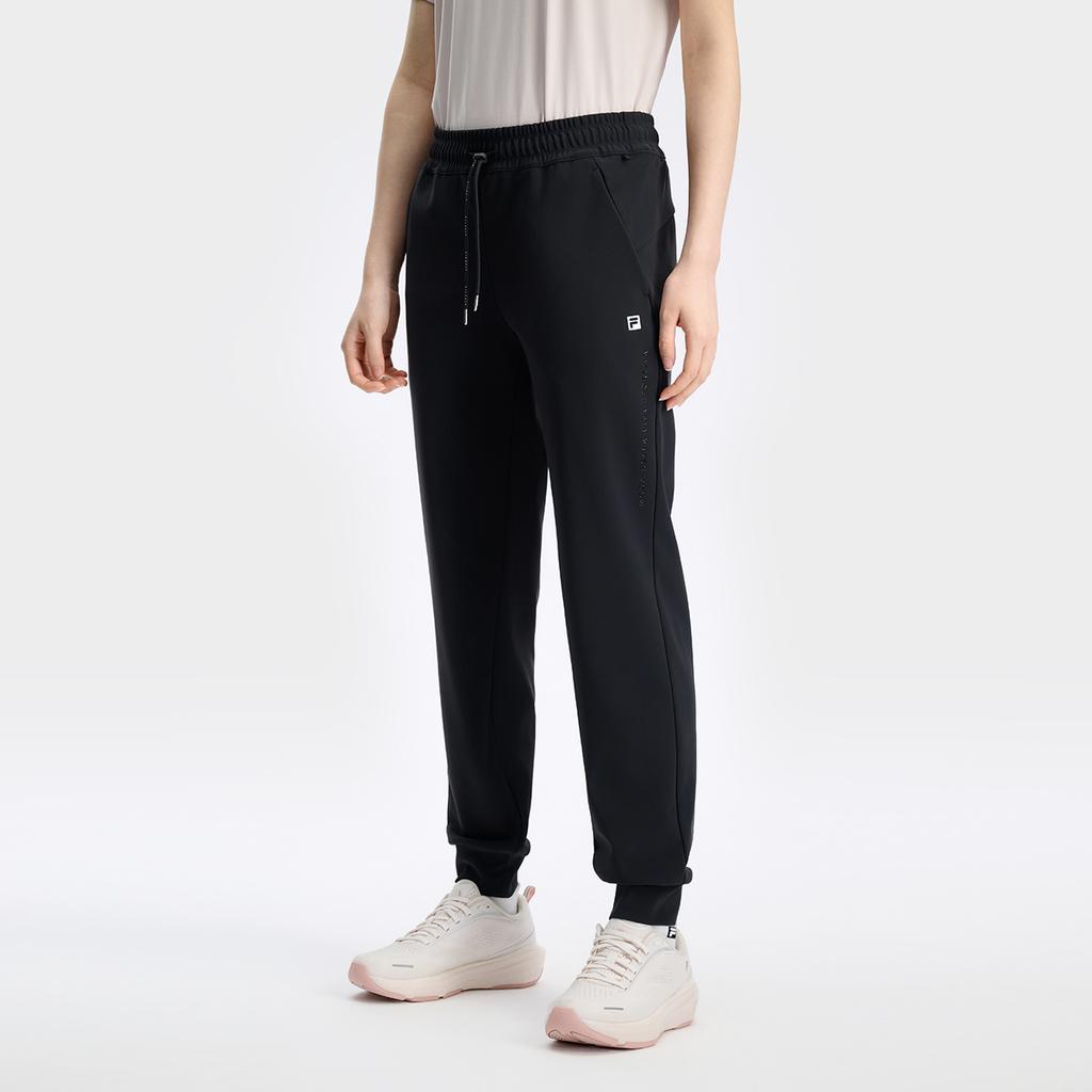 New FILA Knitted Sports Pants Women's Pitch Black A11W431604FBK