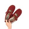 Fairy wind word with Mary Jane fluffy shoes autumn and winter new outer wear late evening wind velvet flat beanie shoes