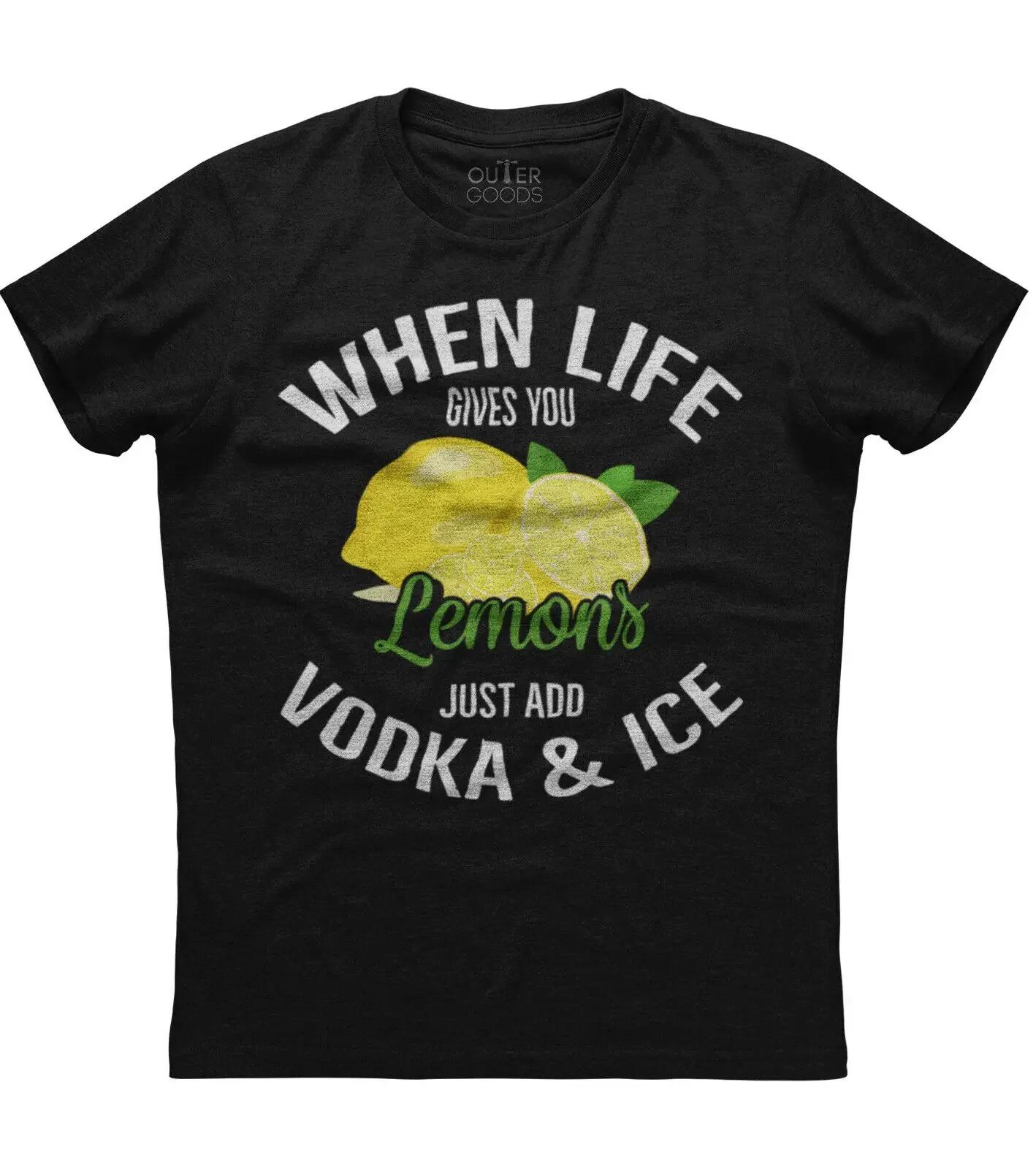 

When Life Gives You Lemons Just Add Vodka Ice Unisex Black Cotton TShirt 4XL