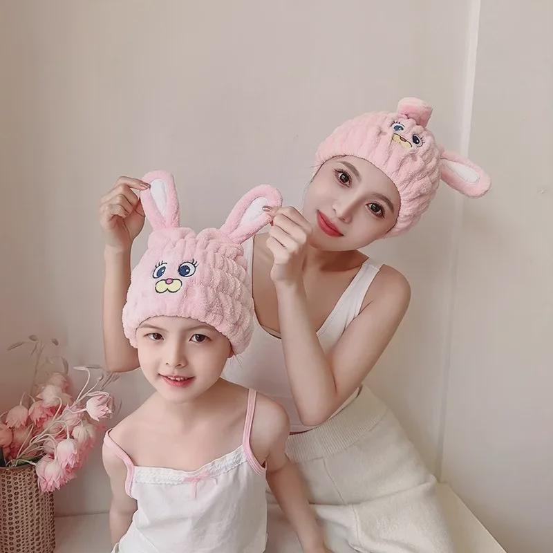 "2024 New Cute Children's Quick-Dry Hair Cap - Super Absorbent Baby Girls' Turban Towel"