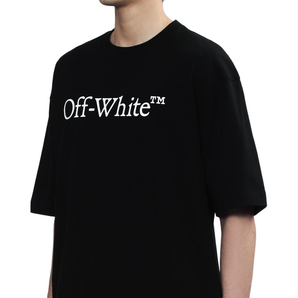Off-White Big Bookish Skate Tee Black/White Men Tops OMAA120C99JER0081001