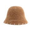 Women's Straw Hat Woven Sunshade Beach Hat Summer Hollow Breathable Bucket Hat Beach Sunshade Hat