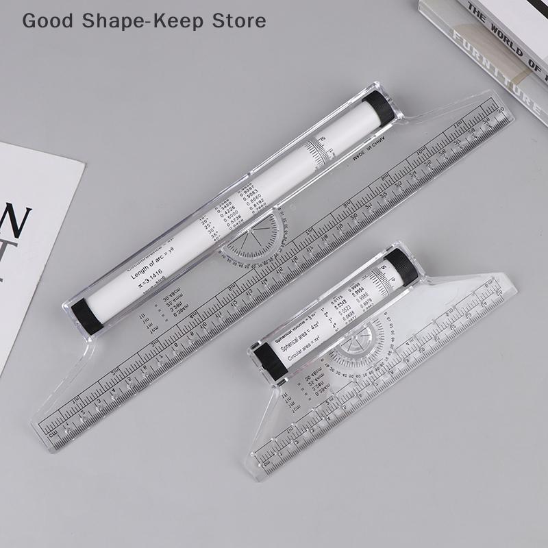 Multi-Function Angles Line Ruler 15cm/30cm Clear Metric Rolling Ruler for Drawing Parallel Lines
