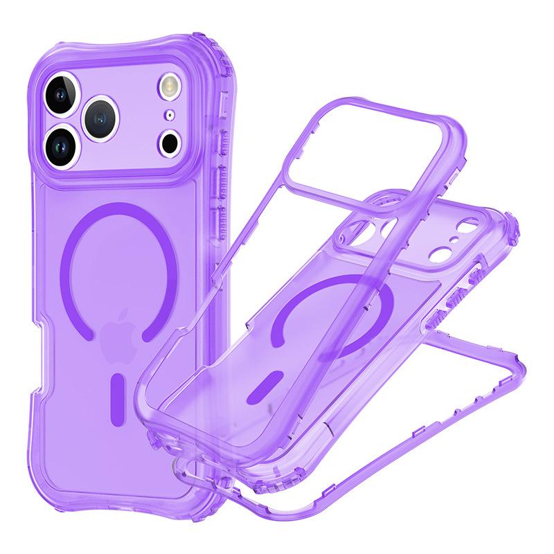 Für IP17promax Anti-Fall Handyhülle Magnetische Absorption Taille Schönheit Drei-in-Eins TPU Kamera Feine Poren Hautgefühl Technologie