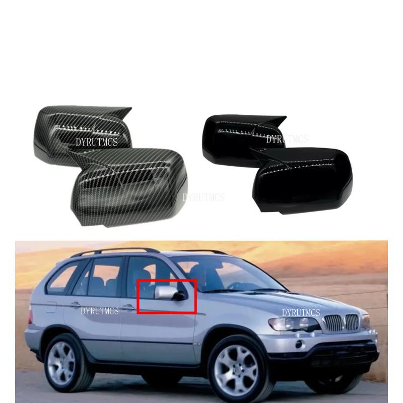 Pro BMW X5 E53 1999 2000-2006 Samolepka na auto Kryt zpětného zrcátka Kryt zrcátka Kryt zrcátka Vnější kryt dveří Kryt zpětného zrcátka Ozdoba Uhlíkové vlákno ABS