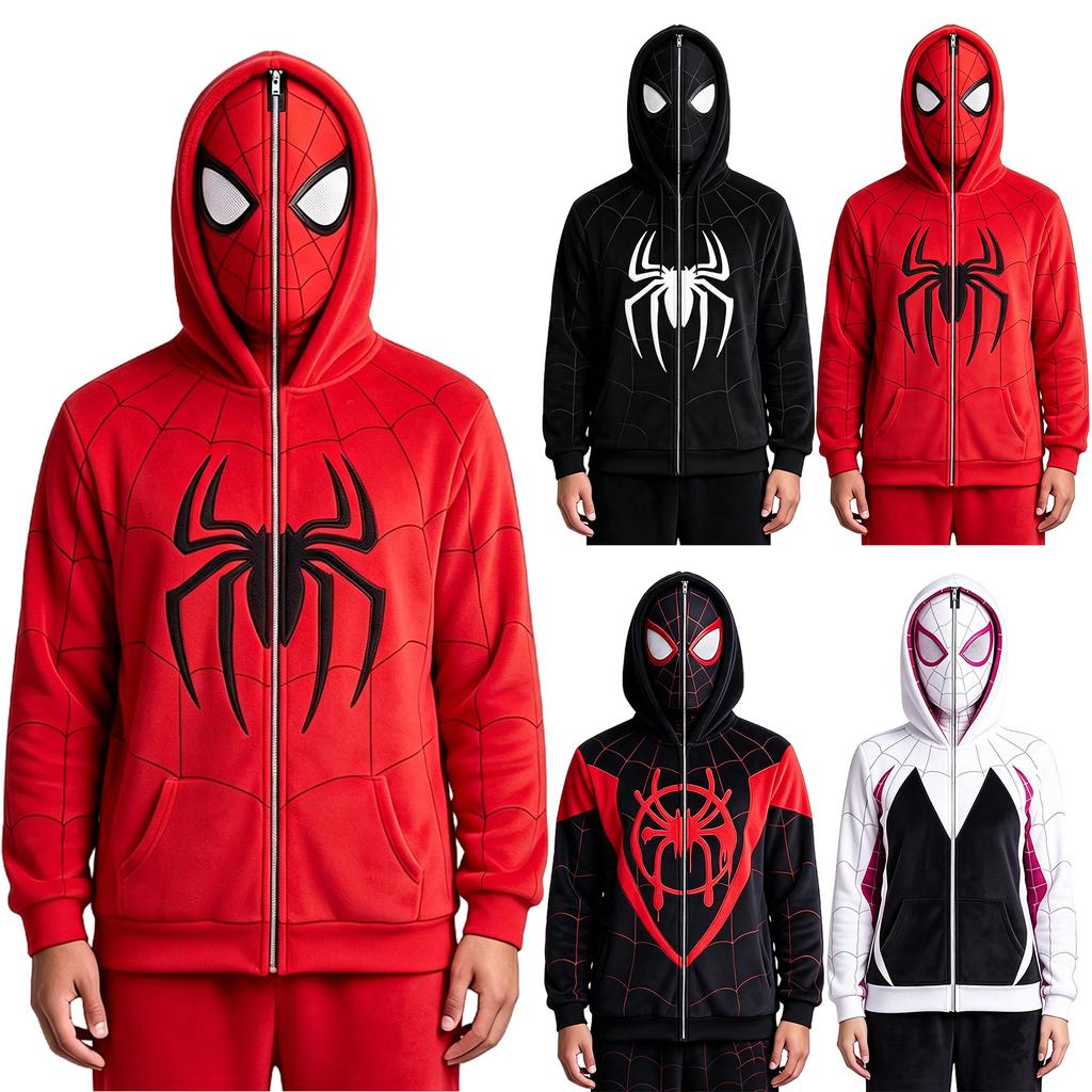 Halloween Printed Long Sleeve Zip-Up Hoodie for Casual Wear