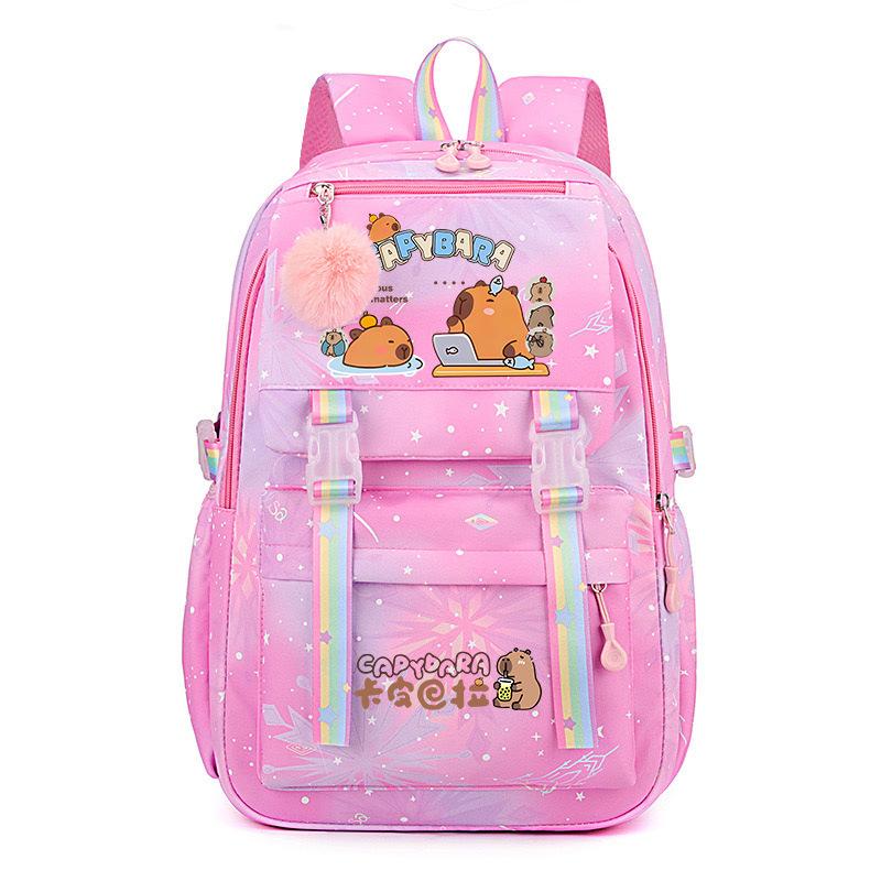 Capybara Mehrfarbig Hübsch Schmutzabweisend Langlebig Niedlich Grundschulkinder Schultasche Rucksack