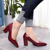 High-heeled Shoes Women 2024 Pointed Shallow Mouth Shoes Women's Thick-heeled Fashion Shoes Plus Size 43 Zapatos Para Mujer