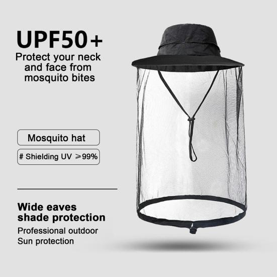 Cappello zanzariera per uomo donna a tesa larga protezione solare cappelli boonie con velo protezione a rete dagli insetti per pesca escursionismo