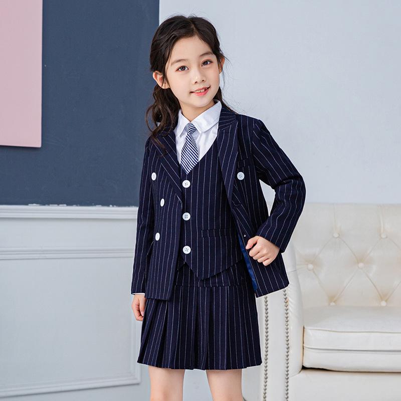 Korean Style Girls' Black Suit - 2024 Spring/Autumn Fashion for Kids