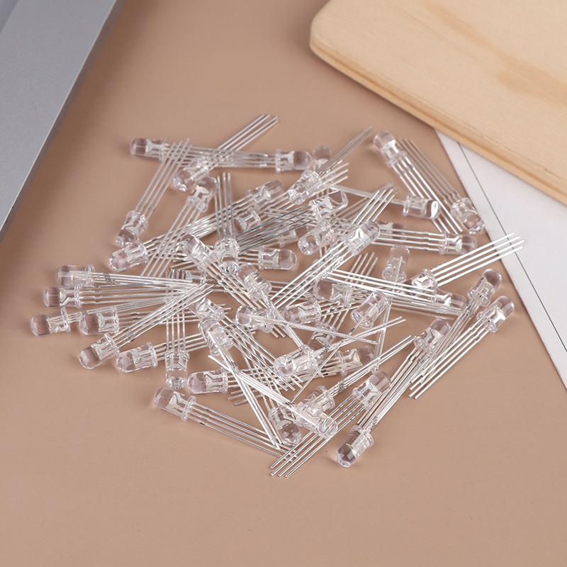 50Pcs 5Mm Full-Color Led Rgb Red/Green/Blue Common Cathode/Anode Four Feet Transparent Highlight Color Light 5Mm Diode Colorful