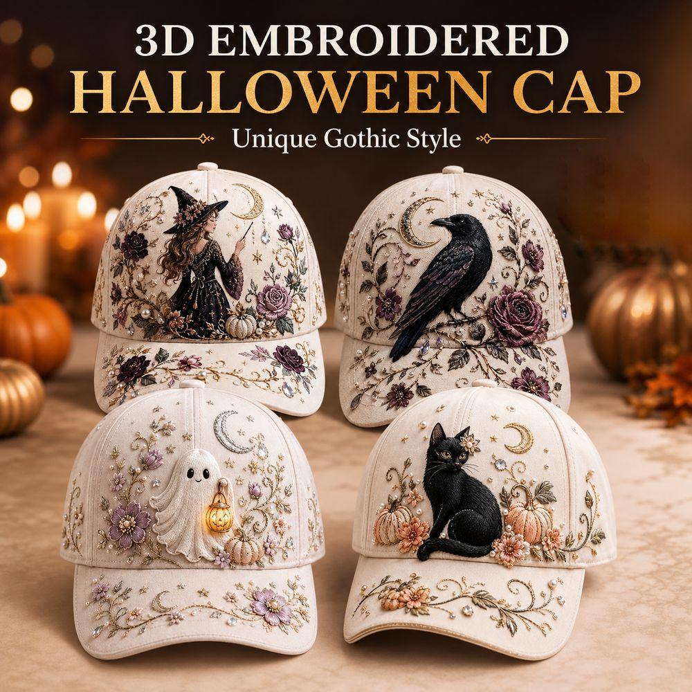 3D Embroidery Halloween Baseball Cap Cotton Material Baseball Hat Party Wear