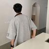 2Pcs/Set O-Neck Short Sleeve Waffle Texture Casual Outfit Pockets Drawstring Elastic Waistband Solid Color T-shirt Loose Shorts Sport Suit Streetwear