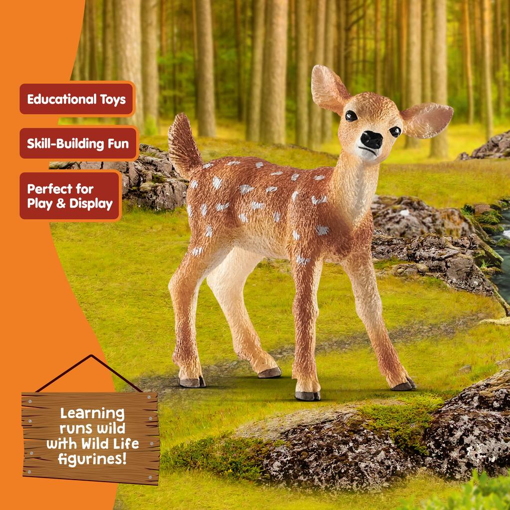 Schleich Wildlife Deer Ages Realistic Animal Toy 14820 White-tailed (Baby) Figurine, 3+,