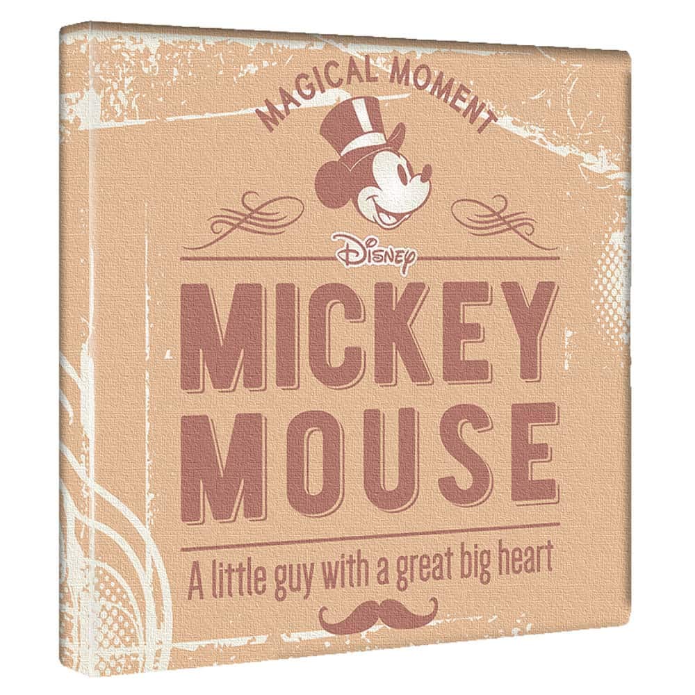 Art Deli Mickey Mouse Poster 30cm X Made In Lightweight Panel, 30cm, Retro, Japan, Fabric, Dsny-1901-001