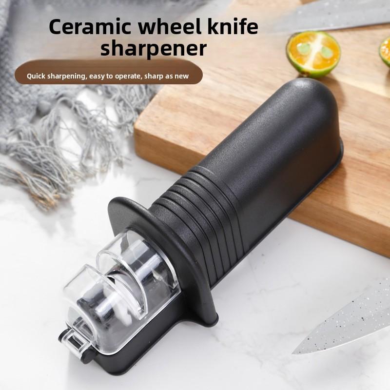 Kitchen Knife Sharpener With Dualsided Ceramic Stones For Home Use