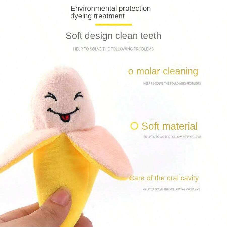 A Yellow Imitation Fruit Banana Plush Sound Toy Designed for Cats and Dogs Suitable Designed for Indoor and Outdoor Play Chewing Toys and Supplies