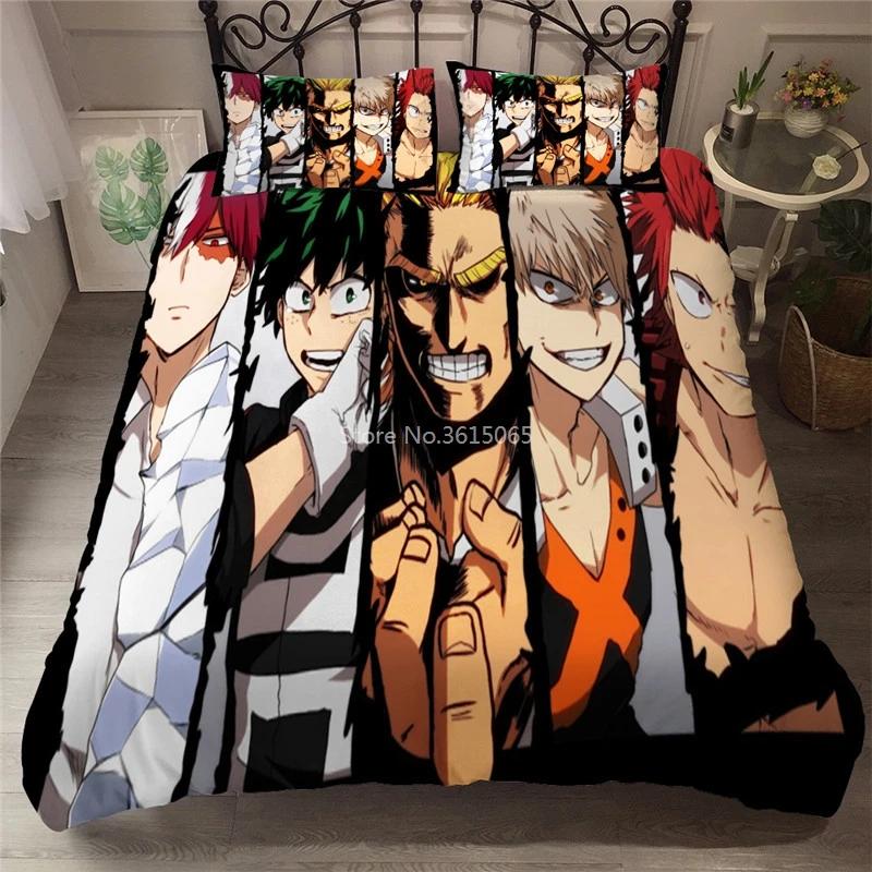 New Products 3d My Hero Academia Bedding Set Bed Linen Bedclothes Adult Kid Duvet Cover Set Pillowcase Twin Full Queen King Size