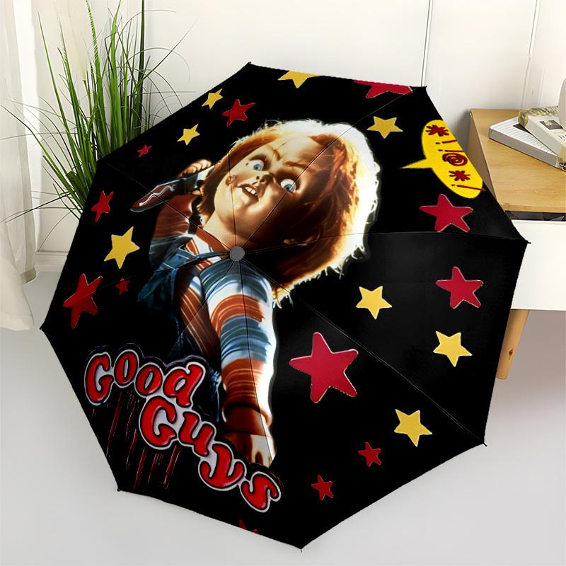 1pc Chucky Automatic Open/Close Umbrella Folding Umbrella, Portable Compact Travel Umbrella, Gift for Men & Women y11