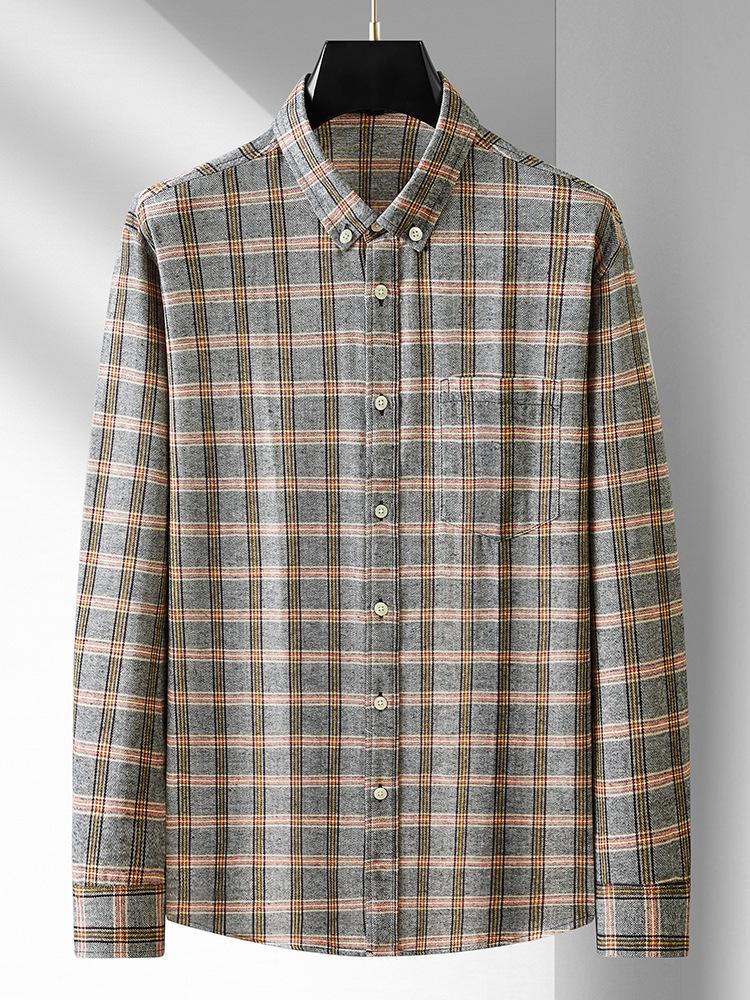 Camicia a quadri in flanella a maniche lunghe da uomo taglie forti Autunno/Inverno