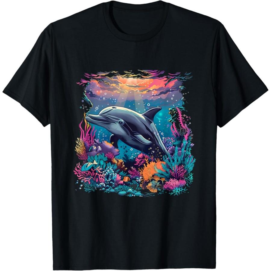 Dolphin Marine Sea Ocean Animal Motif Dolphin Lover T-Shirt