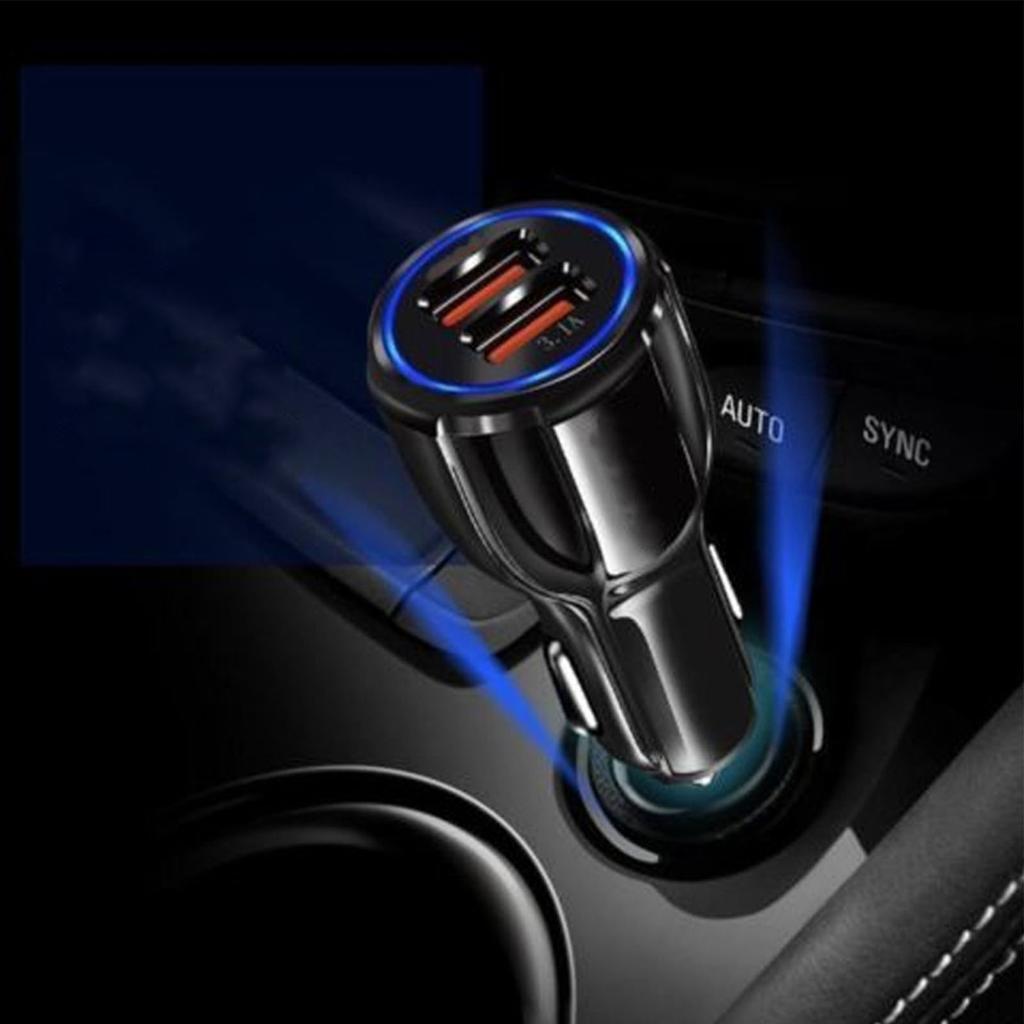 Autoladegerät Adapter Dual-USB QC3.0 Schnellladung Intelligent Universal 12V‑24V für Handy Tablet