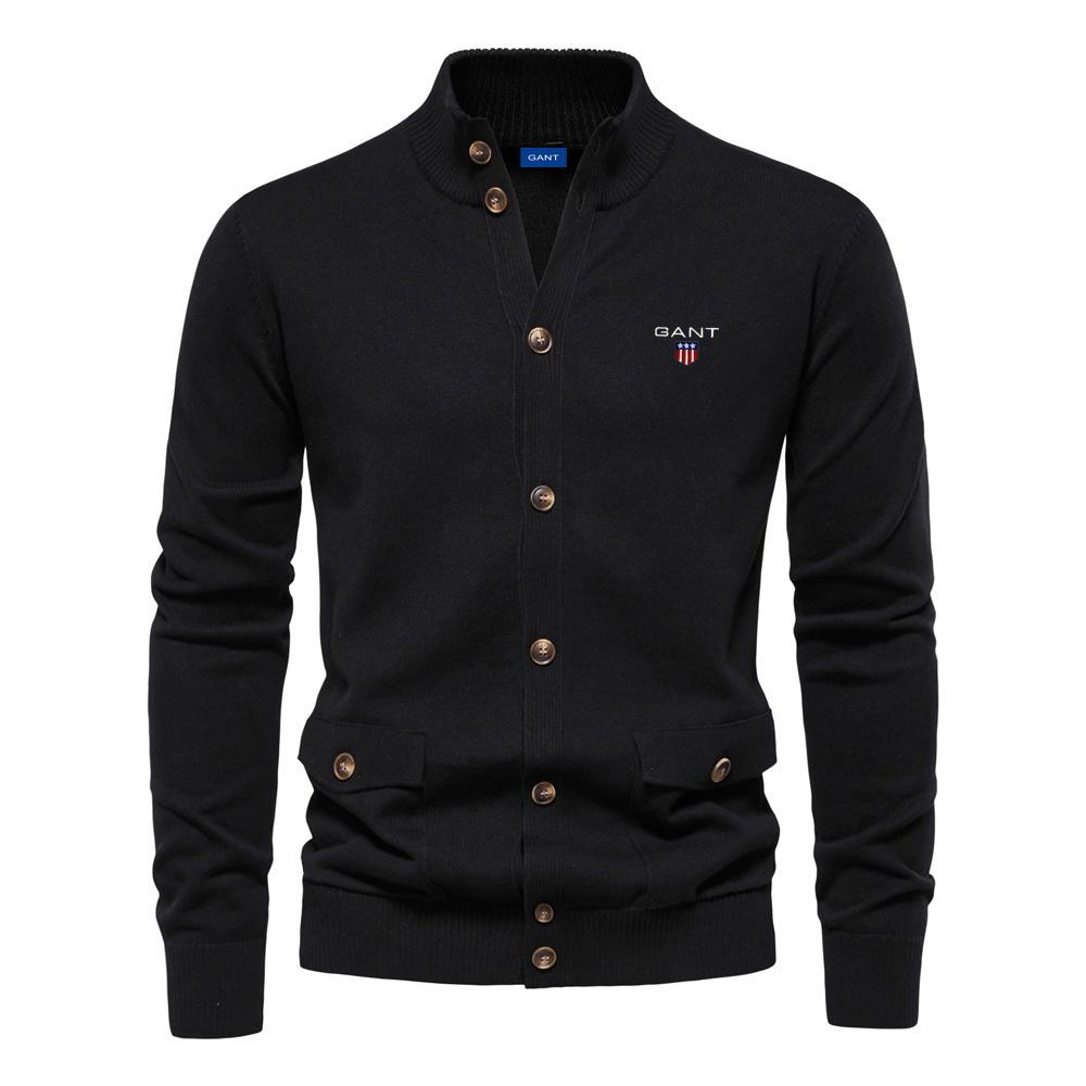 

GANT Autumn and Winter Embroidered New Men s Top Cardigan, High-quality Business Casual Solid Color Sweater for Men XL