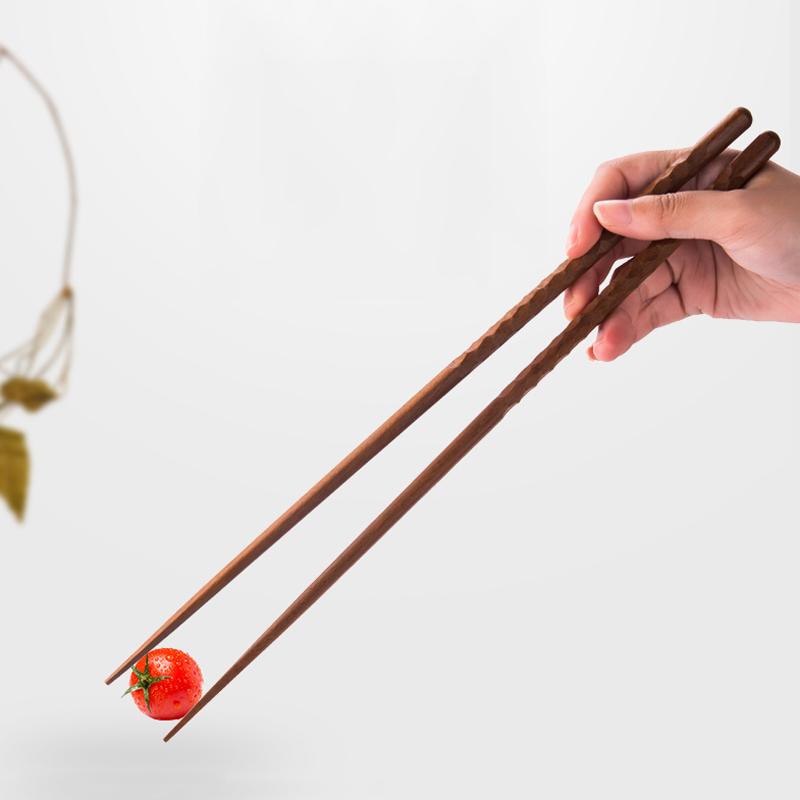 4 Pairs Extra Long Wooden Chopsticks 33cm Cooking Frying Chopsticks Kitchen Restaurant Reusable Chop Sticks For Hot Pot Noodle