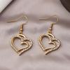 Women's Jewelry Set Double Heart-Shaped Glass-Inlaid Rhinestone Necklace and Earring Set Suitable for Daily Wear and Holidays Without Box