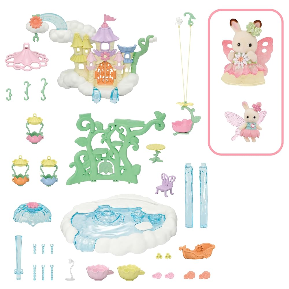 EPOCH Sylvanian Families Fairy Castle Playset F-37, 3 Years+, Dollhouse Toy